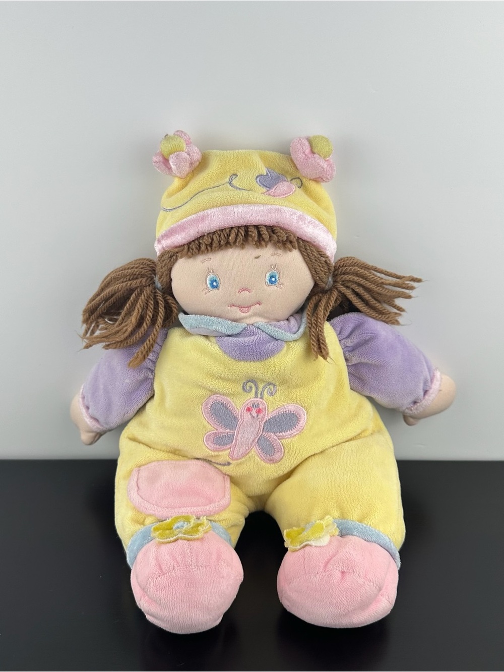 Gund Rare Emma Baby Girl Doll 13” #58300 Pink Purple Butterfly Yellow Plush